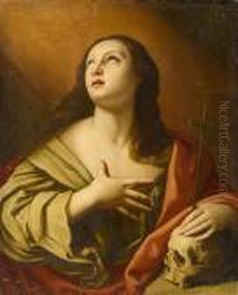 Mary Magdalene And The Death's Head Oil Painting by Guido Reni