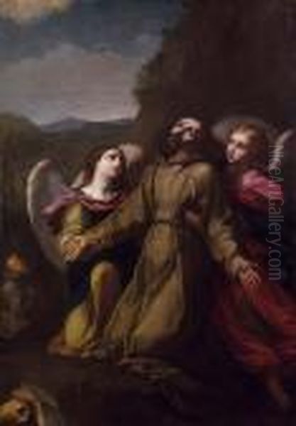 San Francesco Riceve Lestimmate Oil Painting by Guido Reni