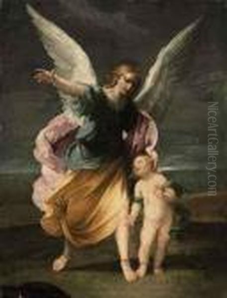 The Guardian Angel Oil Painting by Guido Reni