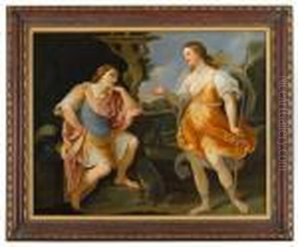 Venus And Adonis Oil Painting by Guido Reni