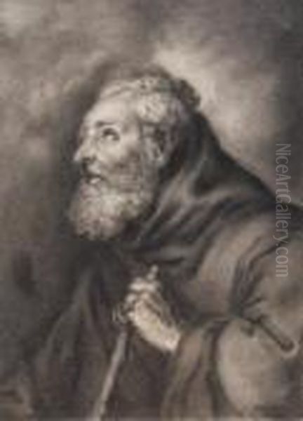 Study Of An Elderly Man Oil Painting by Guido Reni