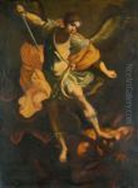 Der Hl. Michael Mit Dem Drachen Oil Painting by Guido Reni