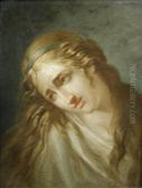 Thepenitent Magdalen Oil On Canvas 40 X 32cm Provenance: Privatecollection Oil Painting by Guido Reni