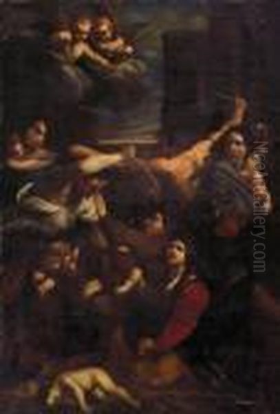 Seguace Del Xvii. Secolo Derbethlehemistische Kindermord/il Massaccro Degli Innocenti Oil Painting by Guido Reni