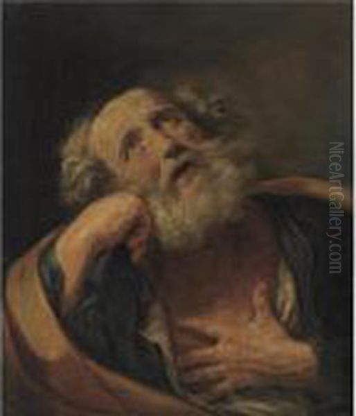 The Penitent Saint Peter Oil Painting by Guido Reni