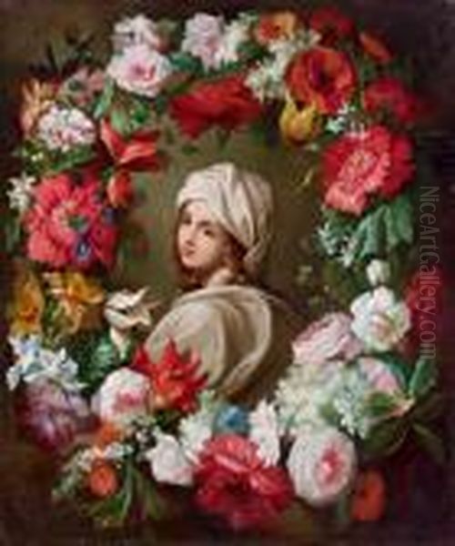 Ritratto Di Beatrice Cenci Con Ghirlanda Di Fiori Oil Painting by Guido Reni