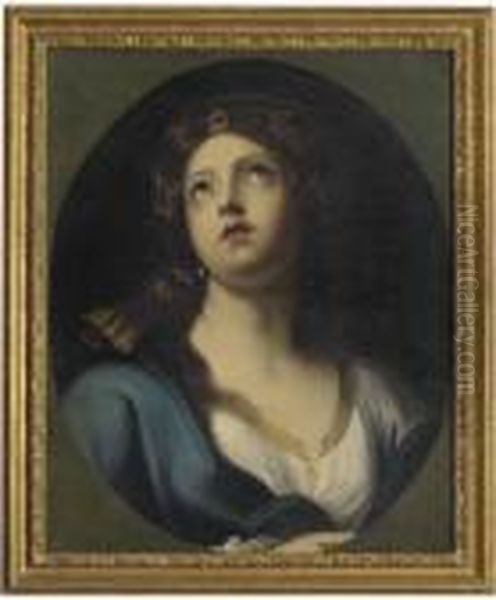 A Sybil, Feigned Oval Oil Painting by Guido Reni