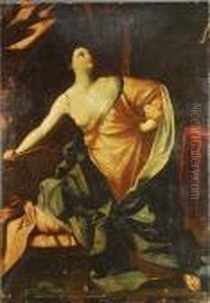 Muerte De Lucrecia Oil Painting by Guido Reni