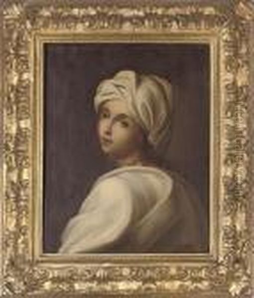 Portrait Of A Girl, Said To Be Beatrice Cenci, Bust-length, In A White Headdress Oil Painting by Guido Reni