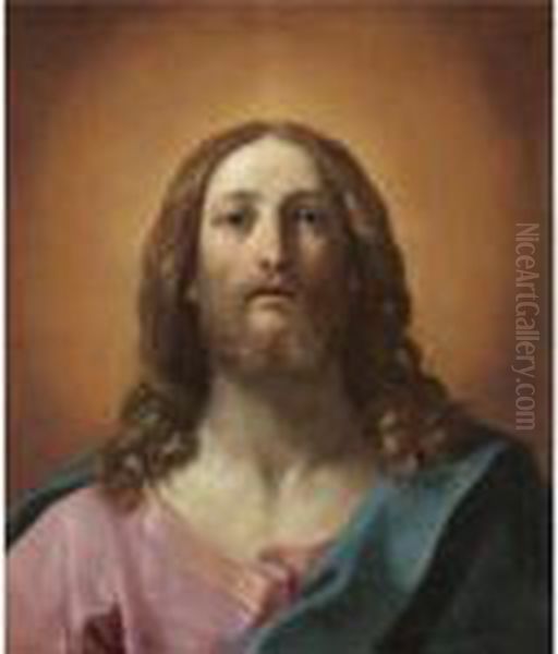 Bust Of Christ (salvator Mundi) Oil Painting by Guido Reni