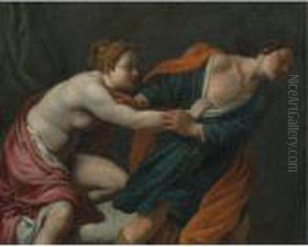 Joseph And Potiphar's Wife Oil Painting by Guido Reni