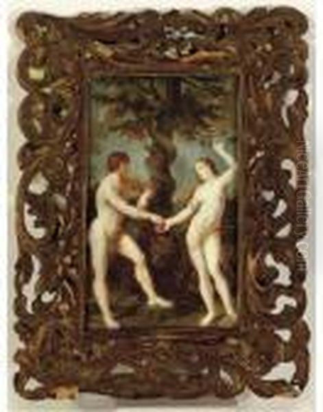 Adam And Eve Near The Tree Of Knowledge Oil Painting by Guido Reni