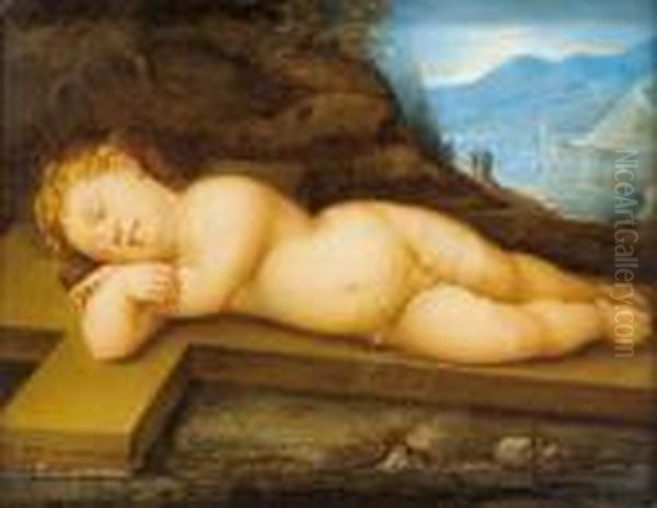 Gesu Bambino Dormiente Oil Painting by Guido Reni