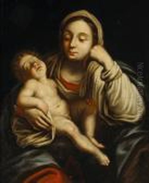 The Madonna With The Sleeping Christ Child Oil Painting by Guido Reni