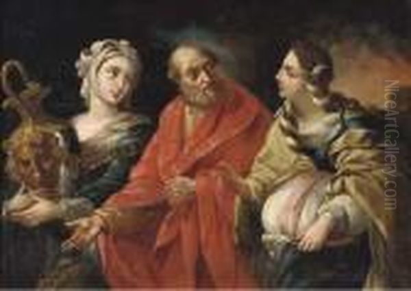 Lot And His Daughters Oil Painting by Guido Reni