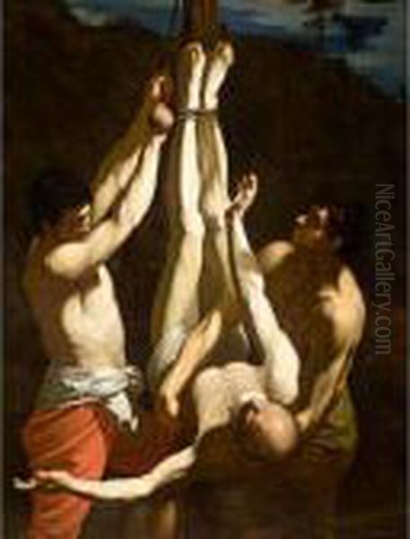 Crucifixion Of Saint Peter Oil Painting by Guido Reni