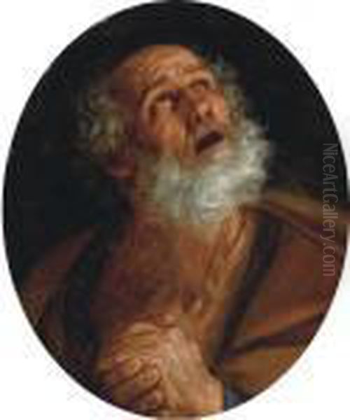 The Penitent Saint Peter Oil Painting by Guido Reni