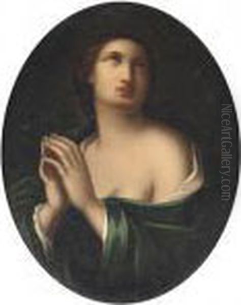 The Penitent Magdalen; And Two Other Pictures In The Style Of Carlodolci Oil Painting by Guido Reni