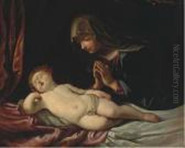 Madonna And Child Sleeping Oil Painting by Guido Reni