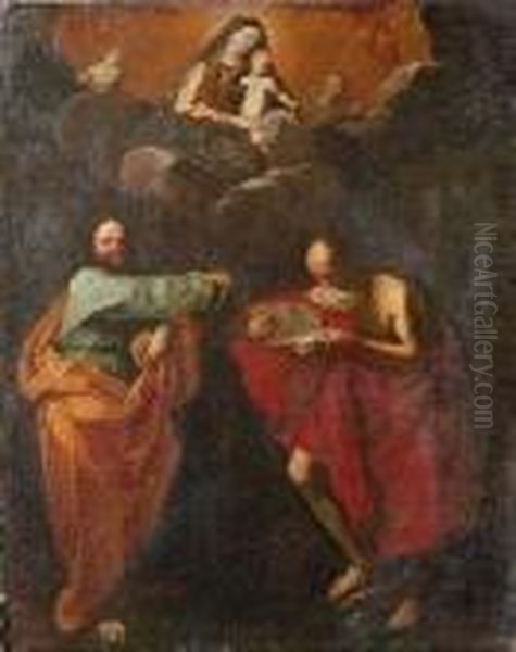 Madonna In Gloria Con I Santi Tommaso E Girolamo Oil Painting by Guido Reni