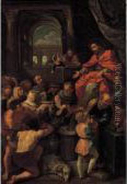 E Riceve Gli Omaggi Dal Popolo Oil Painting by Guido Reni