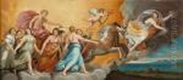 The Chariot Of Aurora Oil Painting by Guido Reni