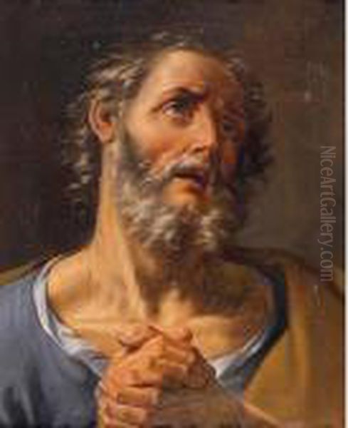 Head Of A Bearded Saint Oil Painting by Guido Reni