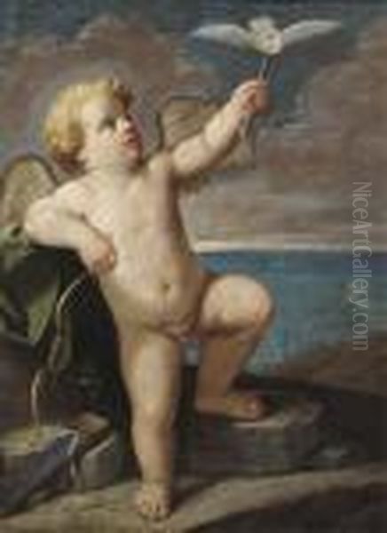 Cupid Oil Painting by Guido Reni