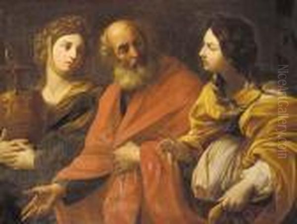 Lot And His Daughters Oil Painting by Guido Reni