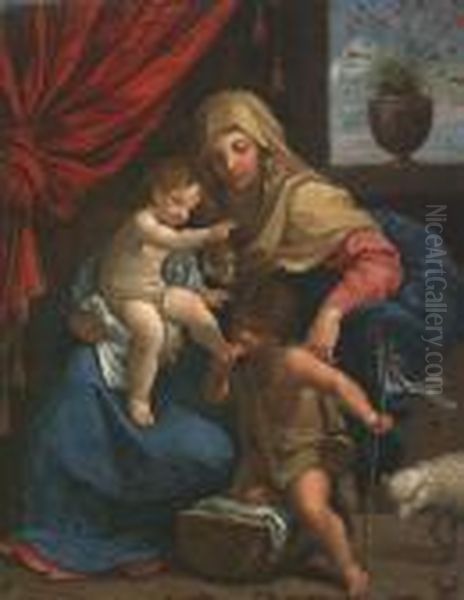 The Madonna And Child With Saint John The Baptist Oil Painting by Guido Reni