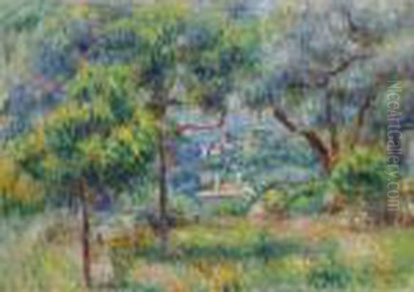 Le Village De Cagnes Vu De La Terrase Des Collettes Oil Painting by Pierre Auguste Renoir