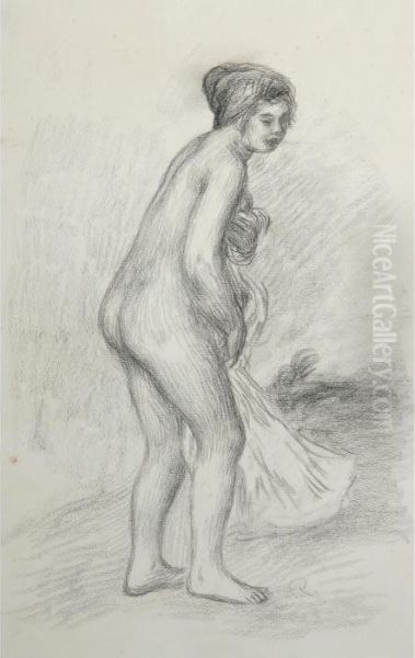 Baigneuse Debout Oil Painting by Pierre Auguste Renoir