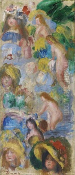 Etudes De Personnages Oil Painting by Pierre Auguste Renoir