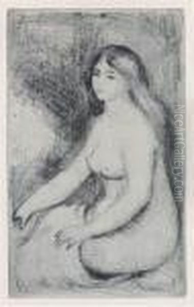 Baigneuse Assise Oil Painting by Pierre Auguste Renoir