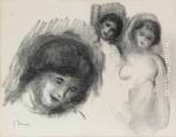 La Pierre Au Trois Croquis Oil Painting by Pierre Auguste Renoir