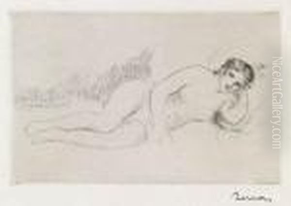 Femme Nue Couche Oil Painting by Pierre Auguste Renoir