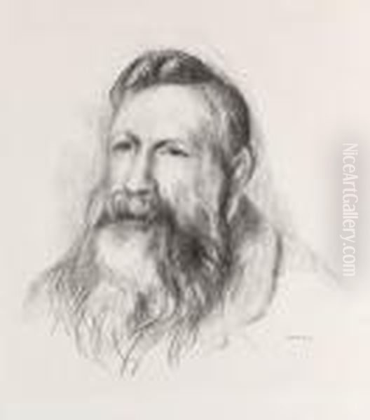 Auguste Rodin Oil Painting by Pierre Auguste Renoir