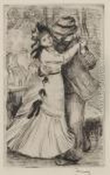 La Danse A La Campagne Oil Painting by Pierre Auguste Renoir