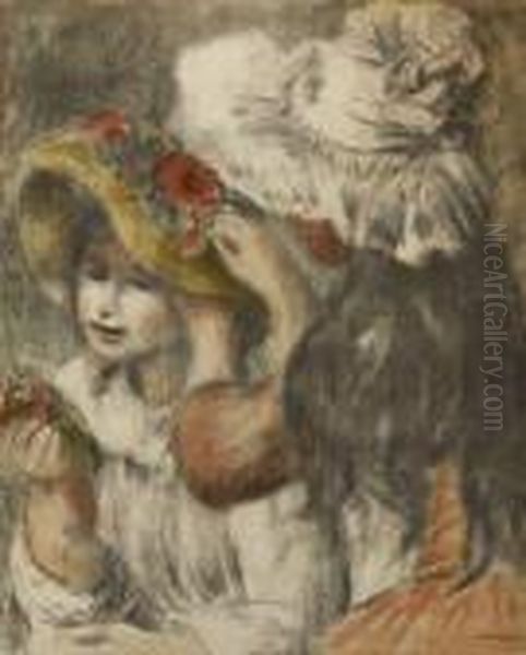 Le Chapeau Epingle (deuxieme Planche) Oil Painting by Pierre Auguste Renoir