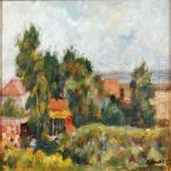 Summer Landscape Oil Painting by Pierre Auguste Renoir