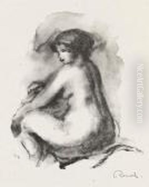 Etude De Femme Nue Assise Oil Painting by Pierre Auguste Renoir