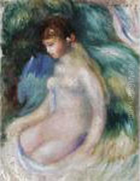 Nu Assis Oil Painting by Pierre Auguste Renoir