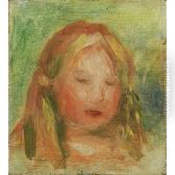 Etude: Tete D'enfant (coco) Oil Painting by Pierre Auguste Renoir