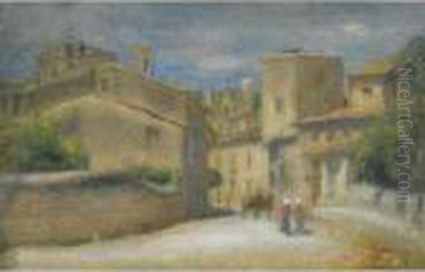 Rue A Villeneuve-les-avignon Oil Painting by Pierre Auguste Renoir