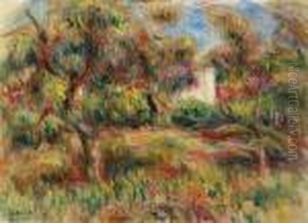 Paysage A La Cabane Oil Painting by Pierre Auguste Renoir