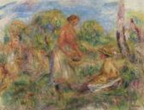 Femmes Dans Un Paysage Oil Painting by Pierre Auguste Renoir