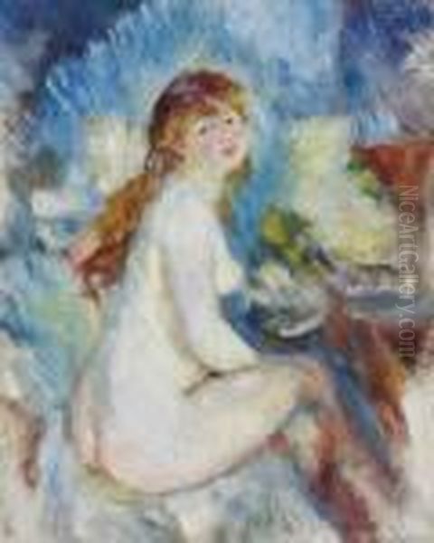 Buste De Femme Nue Oil Painting by Pierre Auguste Renoir