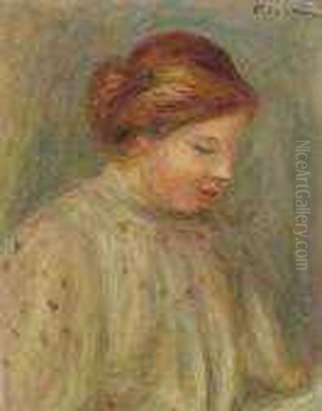 Buste De Femme Blonde Oil Painting by Pierre Auguste Renoir