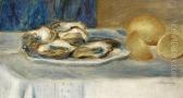 Nature Morte Aux Citrons Et Aux Huitres Oil Painting by Pierre Auguste Renoir