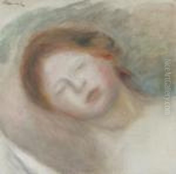 Tete De Femme Oil Painting by Pierre Auguste Renoir